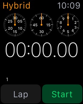 Stopwatch Hybrid on Apple Watch (1st generation) 38mm running watchOS 1.0.1