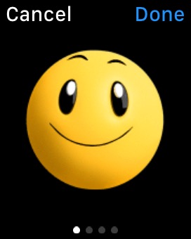 Smiley Animated Emoji on Apple Watch (1st generation) 38mm running watchOS 1.0.1