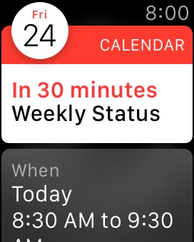Notification Full on Apple Watch (1st generation) 38mm running watchOS 1.0.1