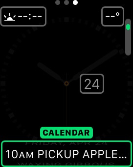 Edit Watch Face Complication on Apple Watch (1st generation) 38mm running watchOS 1.0.1