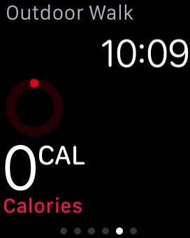 Workout In Progress on Apple Watch (1st generation) 38mm running watchOS 1.0.1