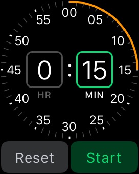 Set Timer on Apple Watch (1st generation) 38mm running watchOS 1.0.1