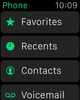 Phone on Apple Watch (1st generation) 38mm running watchOS 1.0.1