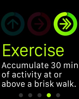 Activity Welcome Exercise on Apple Watch (1st generation) 38mm running watchOS 1.0.1