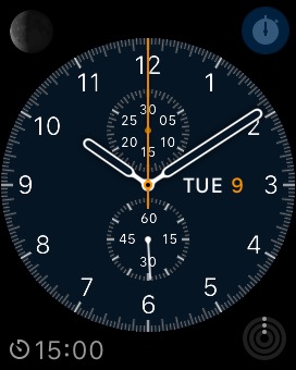 Chronograph – Watch Leather Loop Bright Blue on Apple Watch (1st generation) 38mm running watchOS 1.0.1