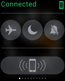 Glances Settings on Apple Watch (1st generation) 38mm running watchOS 1.0.1