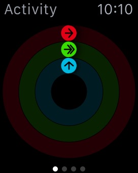 Activity Rings on Apple Watch (1st generation) 38mm running watchOS 1.0.1