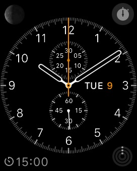 Chronograph – Watch Link Bracelet Silver on Apple Watch (1st generation) 38mm running watchOS 1.0.1