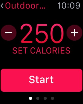 Workout Set Calorie Goal on Apple Watch (1st generation) 38mm running watchOS 1.0.1
