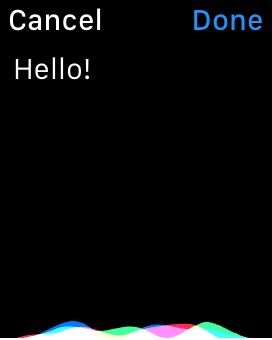 Dictating Message on Apple Watch (1st generation) 38mm running watchOS 1.0.1