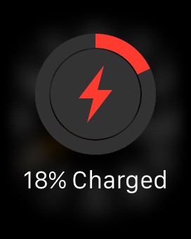 Charging on Apple Watch (1st generation) 38mm running watchOS 1.0.1
