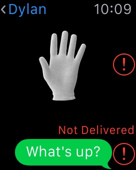 Messages Thread on Apple Watch (1st generation) 38mm running watchOS 1.0.1