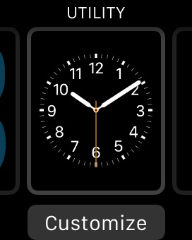 Watch Face Selector on Apple Watch (1st generation) 38mm running watchOS 1.0.1