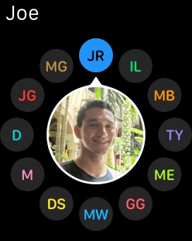 Friends Joe on Apple Watch (1st generation) 38mm running watchOS 1.0.1