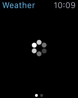 Weather Loading on Apple Watch (1st generation) 38mm running watchOS 1.0.1