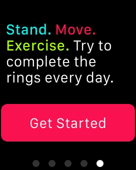 Activity Welcome Get Started on Apple Watch (1st generation) 38mm running watchOS 1.0.1