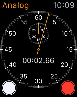 Stopwatch Analog In Progress on Apple Watch (1st generation) 38mm running watchOS 1.0.1